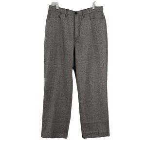 Vintage L.L. Bean Women’s Size 16 Gray Herringbone Virgin Wool Silk Trouser Pats